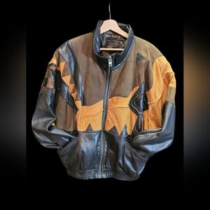Vtg Extremely Rare Marc Buchanan Pelle Leather/Seude Mens Size-42 Bomber Jacket